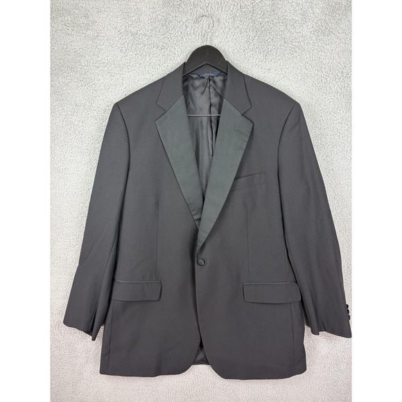Brooks Brothers 1818 Madison Tuxedo Jacket Mens 43L Black Wool One Button USA